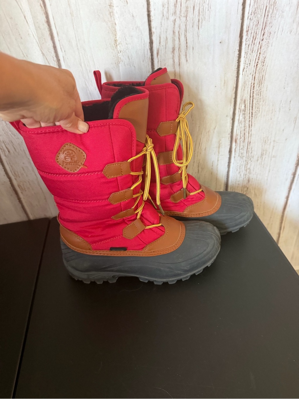 Kamik Luxembourg Red Winter Boots Women’s 7 Waterproof Insulated Snow Boots